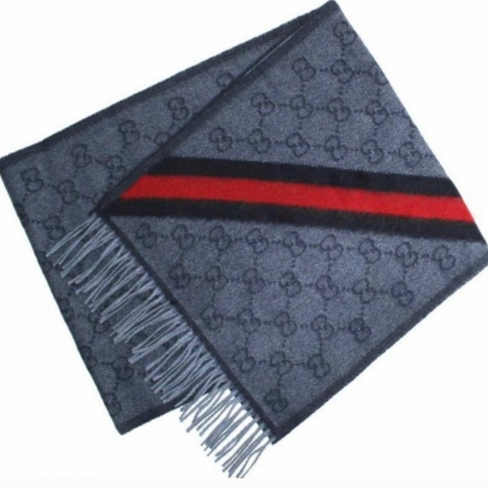 Gucci Blue & Red Scarf- BRAND NEW - Picture 8 of 11